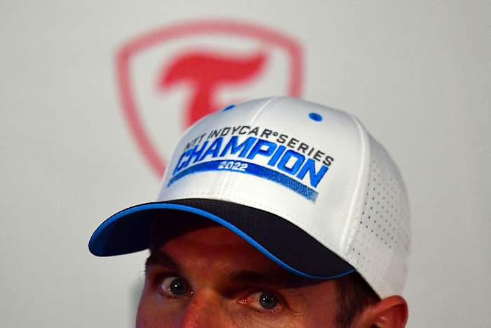 The cap says it all: Will Power is the 2022 IndyCar Series champion. Photo: USA Today Sports / Gary A. Vasquez